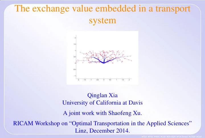 the exchange value embedded in a transport system