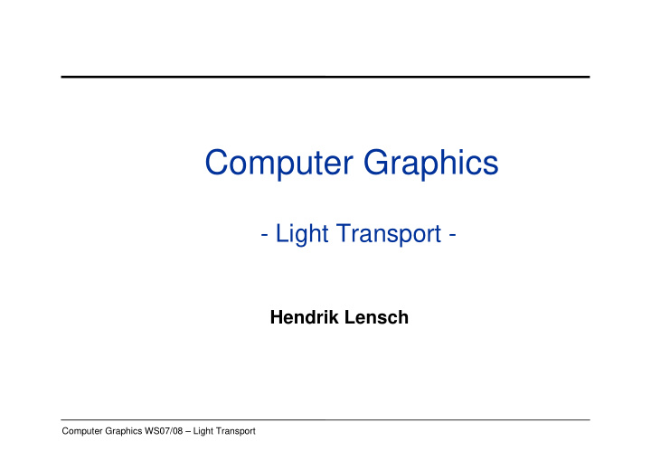 computer graphics