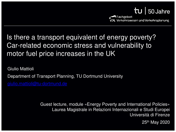 is there a transport equivalent of energy poverty car