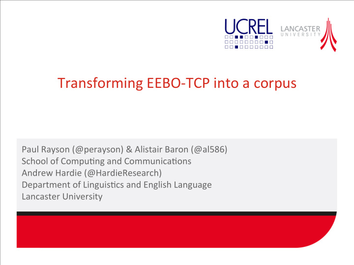 transforming eebo tcp into a corpus