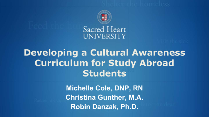 developing a cultural awareness curriculum for study