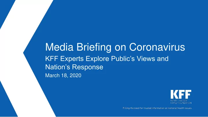 media briefing on coronavirus