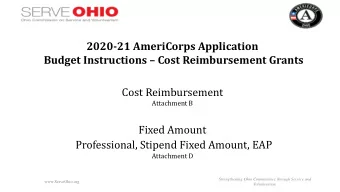Cost Reimbursement  Attachment B  Fixed Amount  Professional, Stipend Fixed Amount, EAP  Attachment