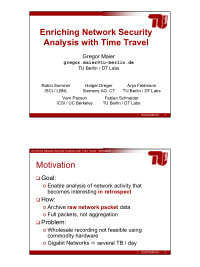 enriching network security analysis with time travel
