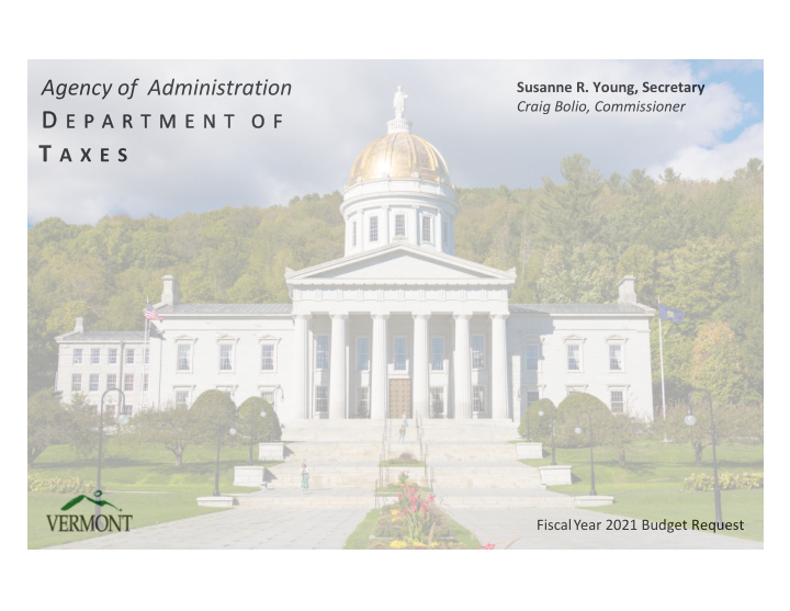 fiscal year 2021 budget request