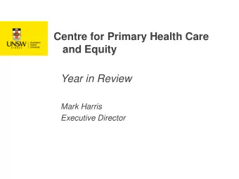 and Equity  Year in Review  Mark Harris  Executive Director  Vision  Better, fairer health and