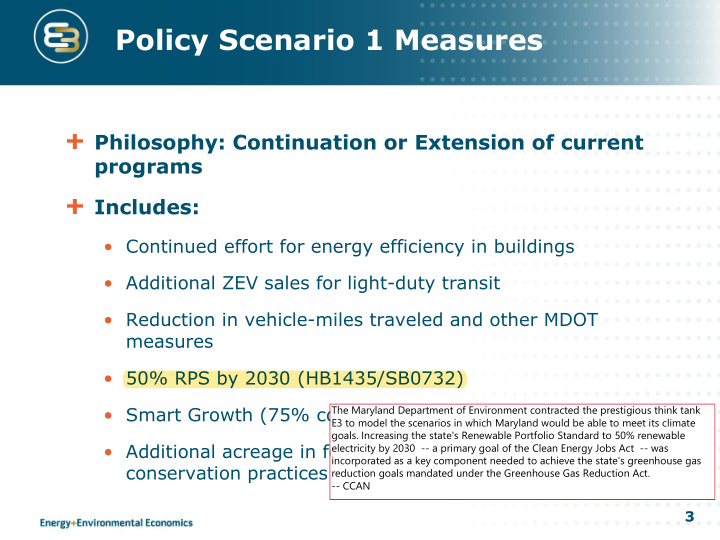policy scenario 1 measures