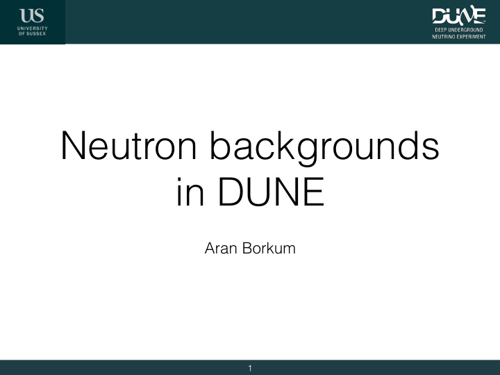 neutron backgrounds in dune