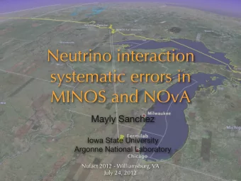 Neutrino interaction  systematic errors in  MINOS and NOvA  Mayly Sanchez  Iowa State University
