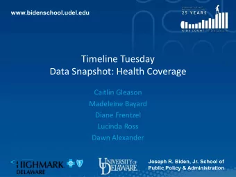 Timeline Tuesday  Data Snapshot: Health Coverage  Caitlin Gleason  Madeleine Bayard  Diane Frentzel