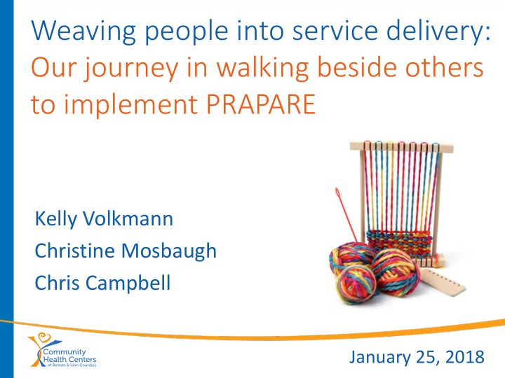 our journey in walking beside others