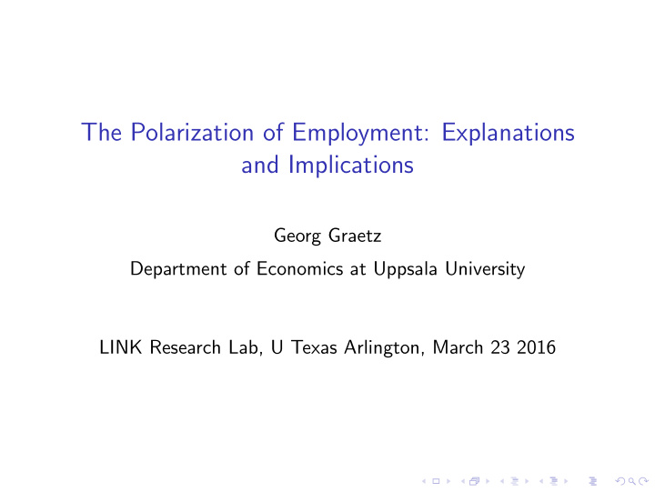 the polarization of employment explanations and