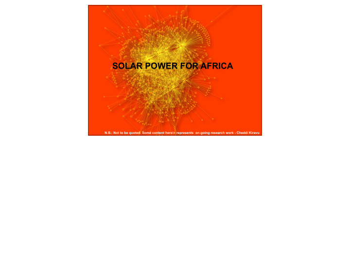 solar power for africa