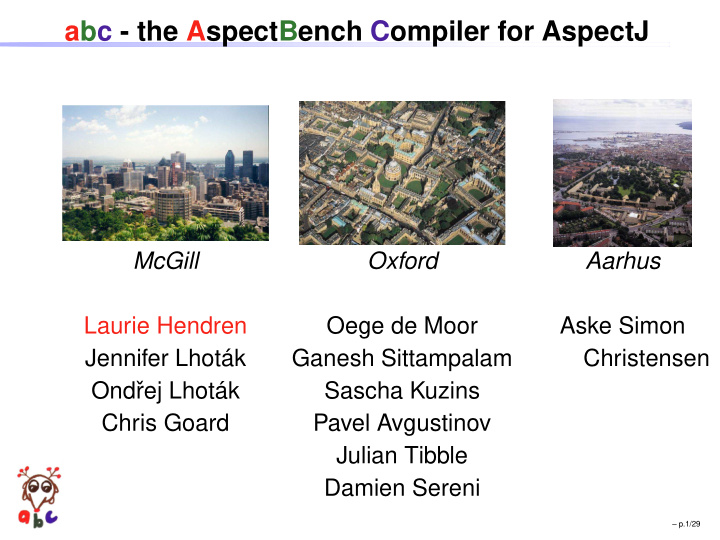 abc the aspectbench compiler for aspectj