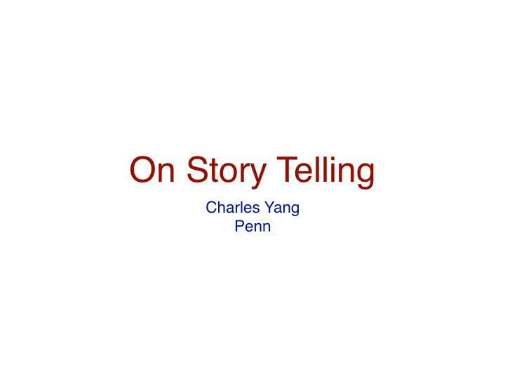 on story telling