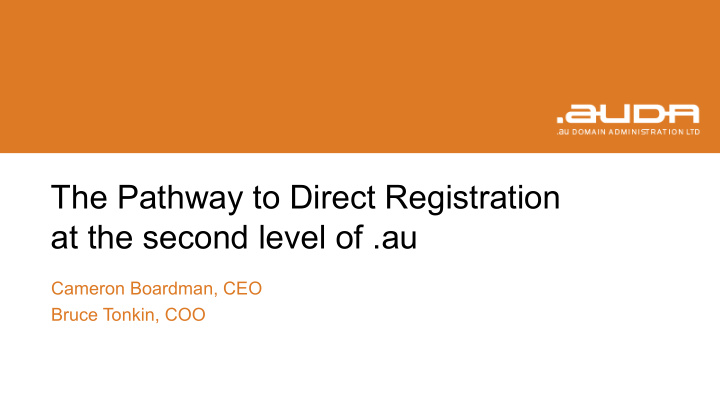 the pathway to direct registration at the second level of