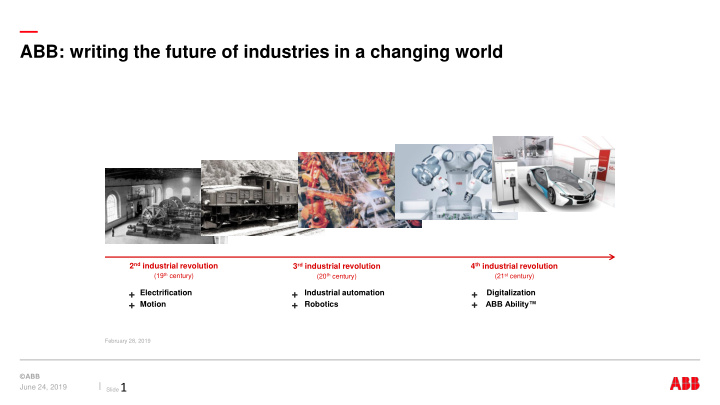 abb writing the future of industries in a changing world