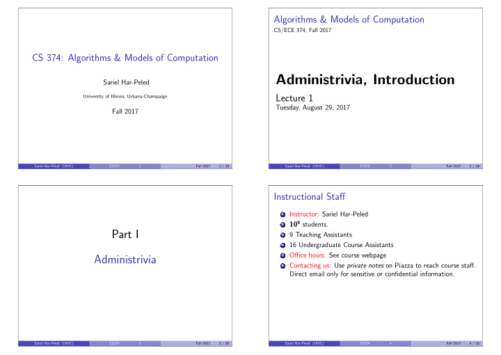 administrivia introduction