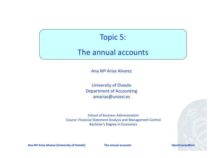 topic 5 the annual accounts