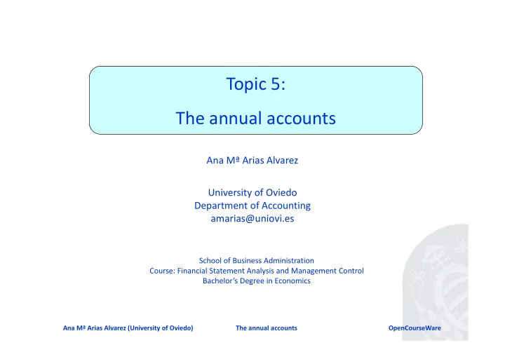 topic 5 the annual accounts