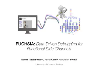 FUCHSIA: Data-Driven Debugging for  Functional Side Channels Saeid Tizpaz-Niari* , Pavol Cerny,