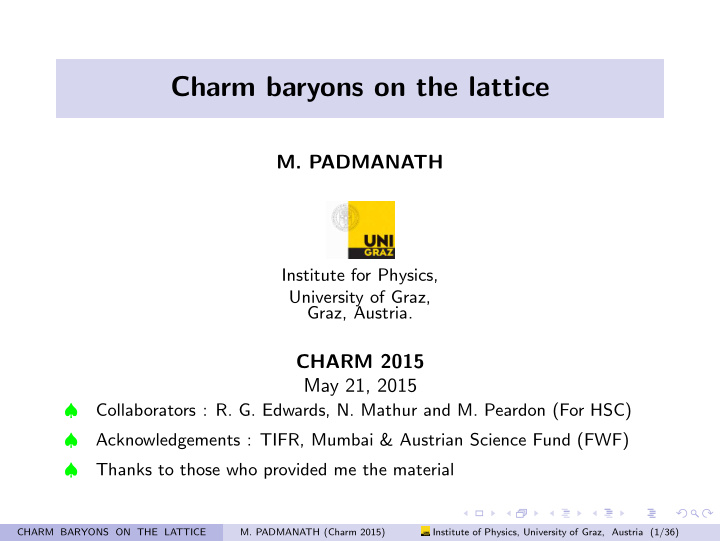 charm baryons on the lattice