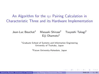 An Algorithm for the  T Pairing Calculation in  Characteristic Three and its Hardware