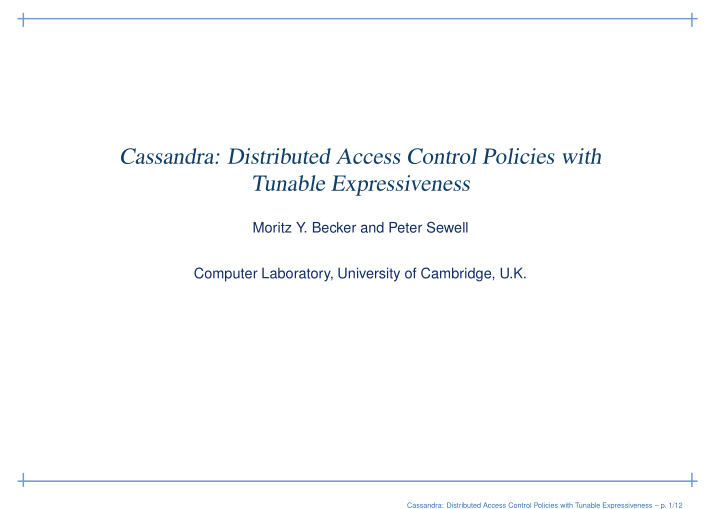 cassandra distributed access control policies with