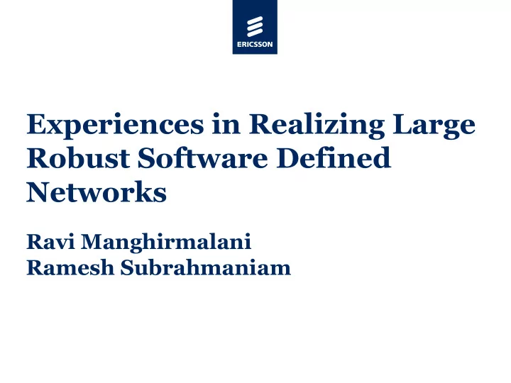 robust software defined