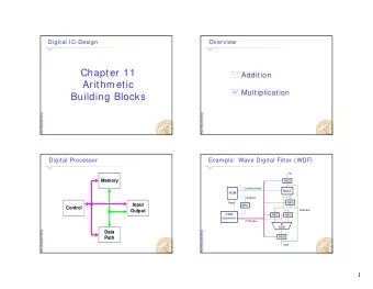 Chapter 11  h  Addition  Arithmetic  Multiplication  Building Blocks  g  Digital Processor