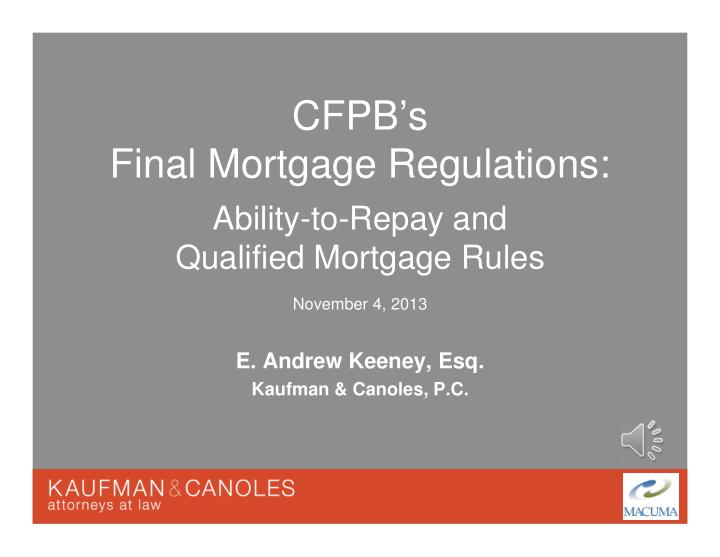 cfpb s final mortgage regulations