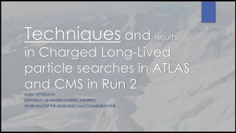 Techniques to Search for  2  Charged Long Lived Particles  Charged particles that only traverse a