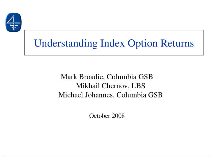 understanding index option returns
