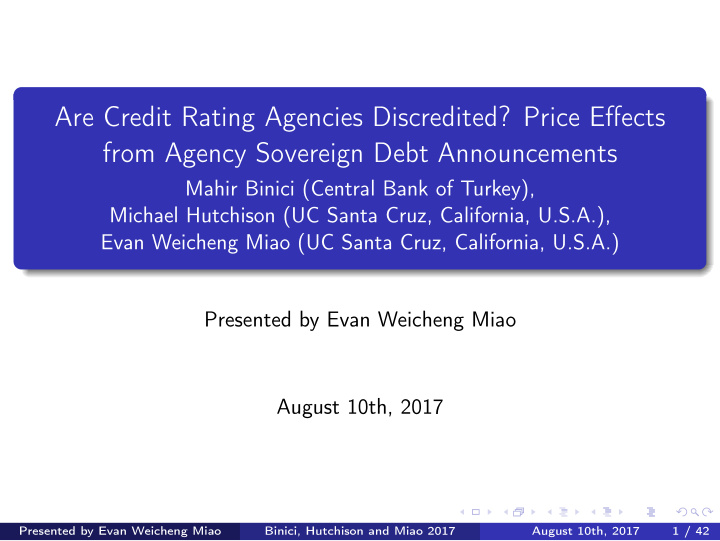 are credit rating agencies discredited price effects from