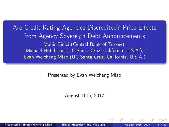 are credit rating agencies discredited price effects from