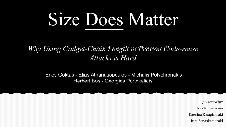 size does matter