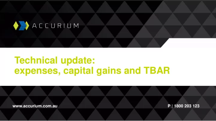 expenses capital gains and tbar
