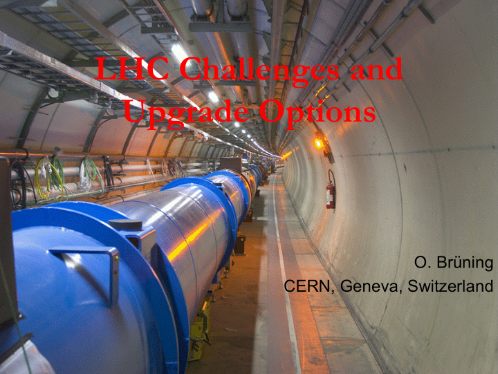 lhc challenges and upgrade options