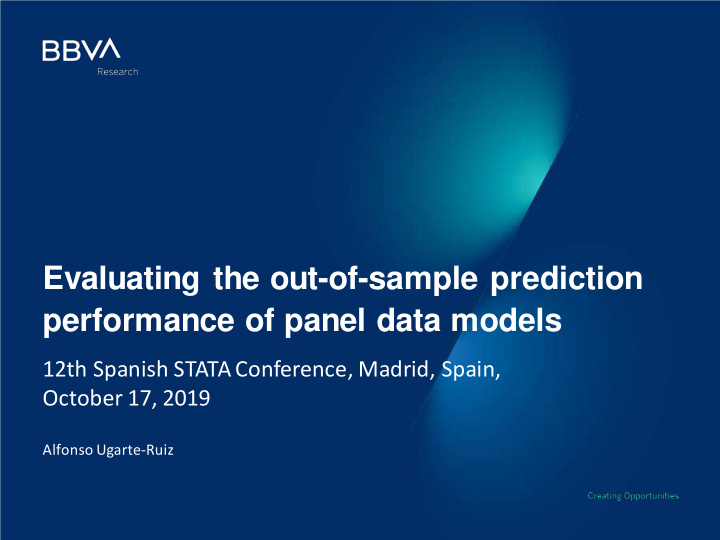evaluating the out of sample prediction performance of