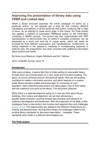 Improving the presentation of library data using FRBR and Linked data  When a library end-user