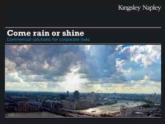 Come rain or shine  Commercial solutions for corporate lives  Investigating Dishonesty, Fraud  and