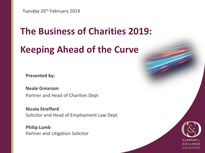 the business of charities 2019 keeping ahead of the curve