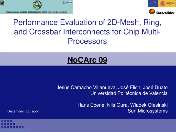 and crossbar interconnects for chip multi