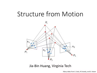 Structure from Motion  Computer Vision  Jia-Bin Huang, Virginia Tech  Many slides from S. Seitz, N
