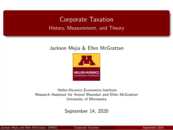 corporate taxation