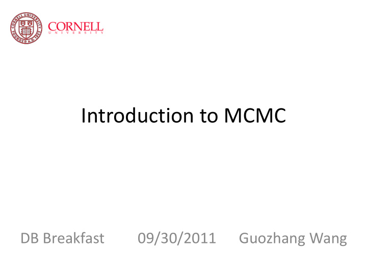 introduction to mcmc