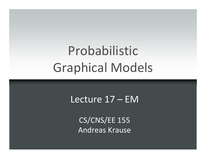 probabilistic graphical models