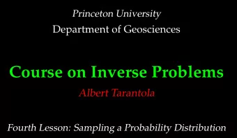 Course on Inverse Problems  Albert Tarantola  Fourth Lesson: Sampling a Probability Distribution