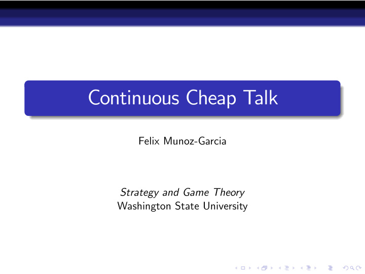 continuous cheap talk