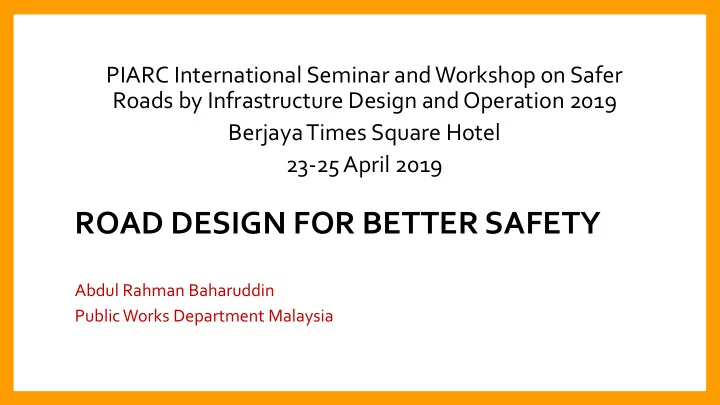 road design for better safety
